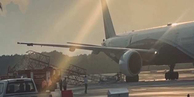 THY uçağı, Antalya Havalimanı’nda Radar Direğine Çarptı